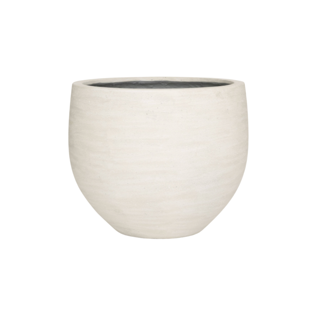 Jumbo Orb Ivory Washed Pot | Grote plantenpot in ivoorlook